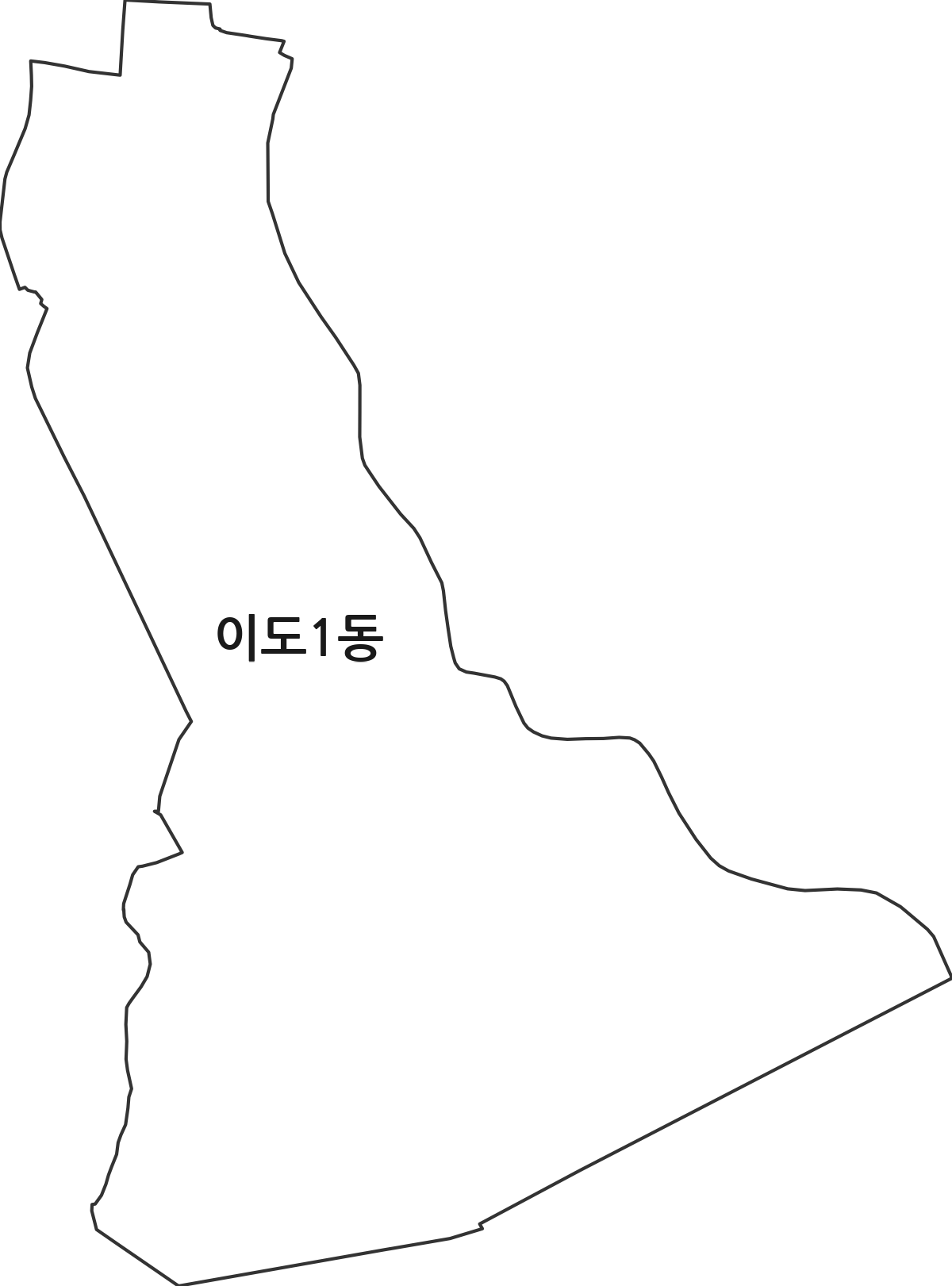 제주특별자치도 제주시 이도1동 행정동 행정구역 경계 지도