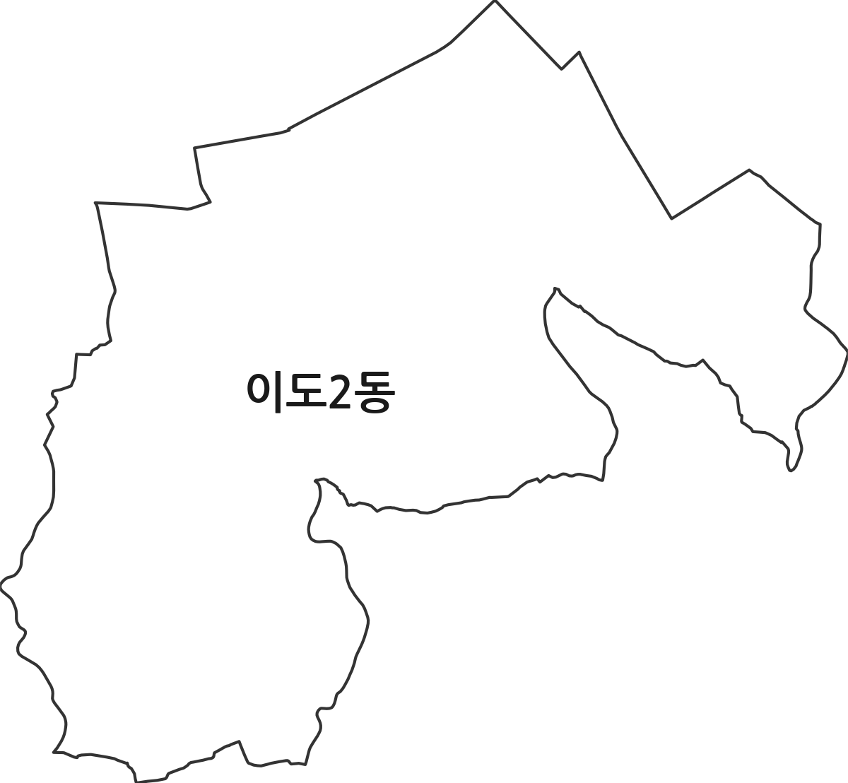 제주특별자치도 제주시 이도2동 행정동 행정구역 경계 지도