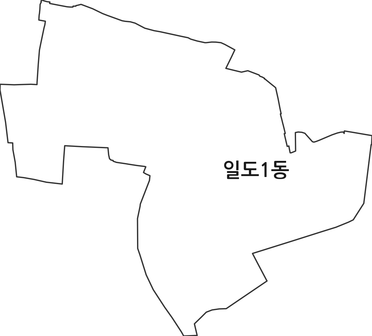 제주특별자치도 제주시 일도1동 행정동 행정구역 경계 지도