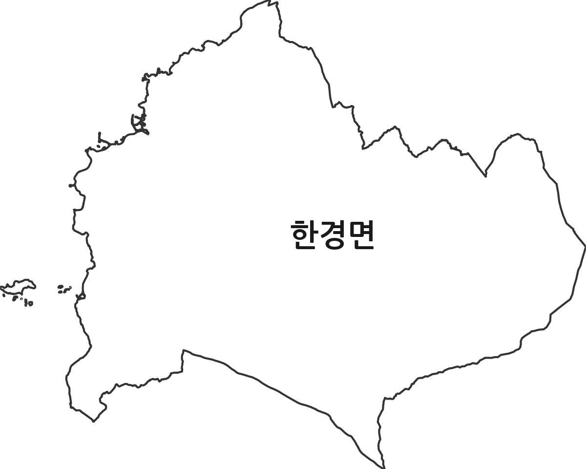 제주특별자치도 제주시 한경면 행정동 행정구역 경계 지도
