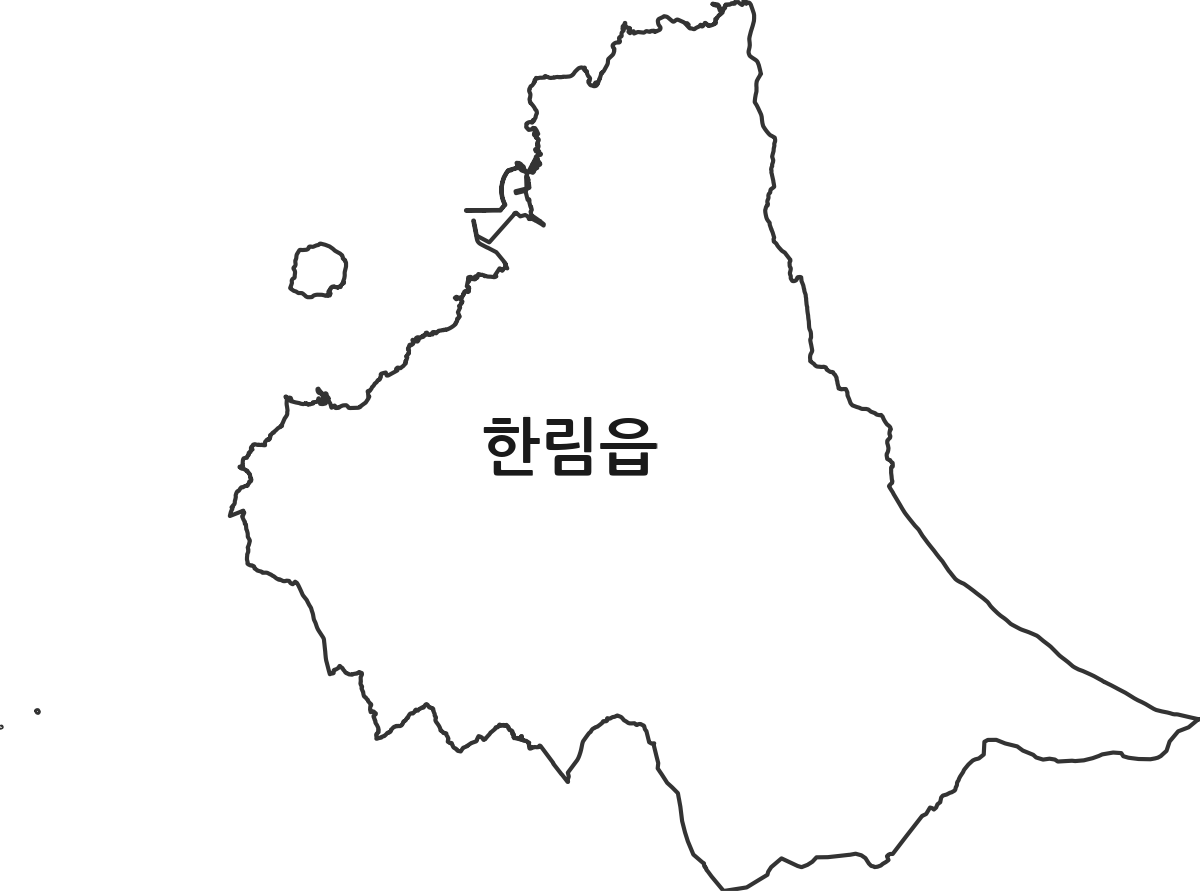 제주특별자치도 제주시 한림읍 행정동 행정구역 경계 지도