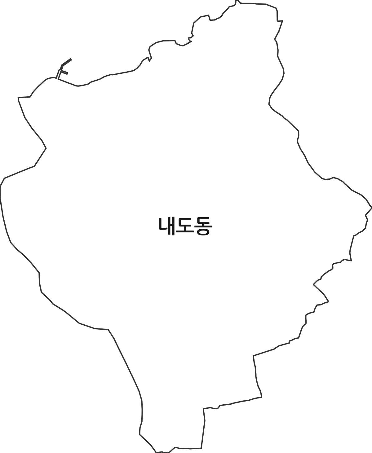 제주특별자치도 제주시 내도동 법정동 행정구역 경계 지도