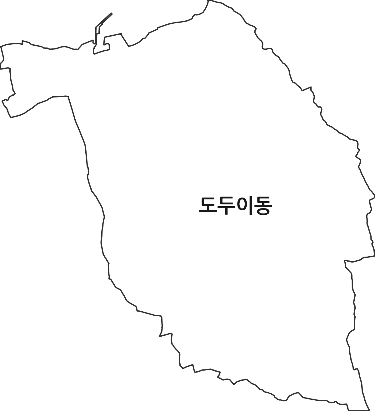 제주특별자치도 제주시 도두이동 법정동 행정구역 경계 지도