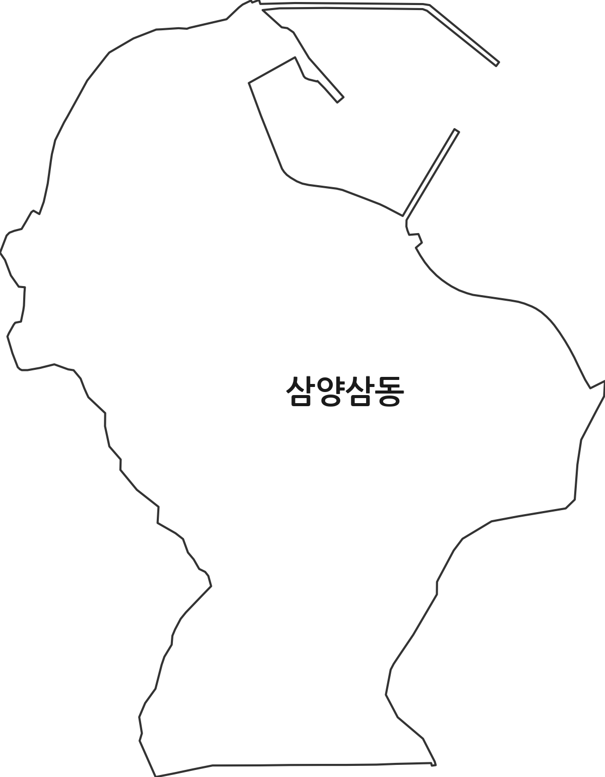 제주특별자치도 제주시 삼양삼동 법정동 행정구역 경계 지도