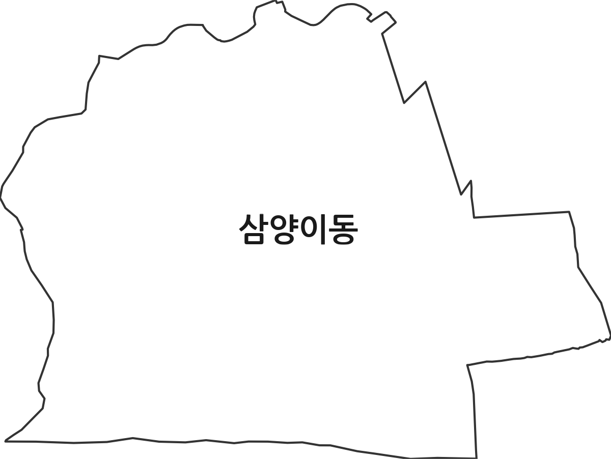 제주특별자치도 제주시 삼양이동 법정동 행정구역 경계 지도