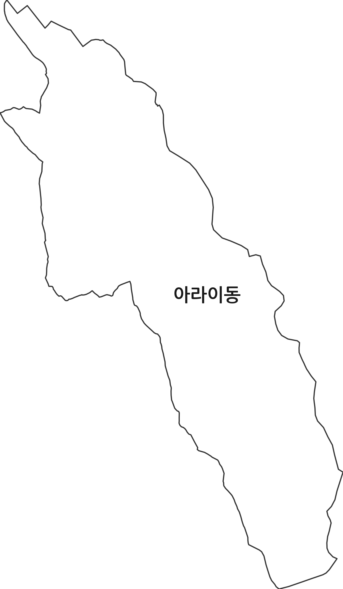 제주특별자치도 제주시 아라이동 법정동 행정구역 경계 지도
