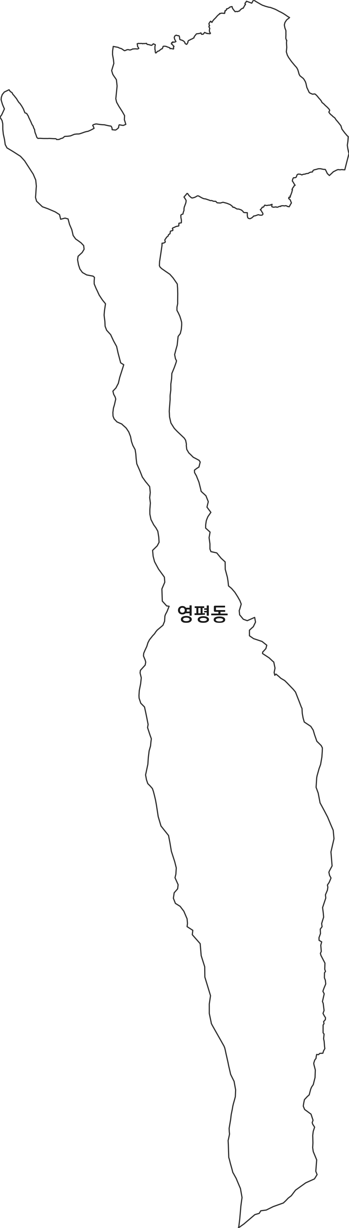 제주특별자치도 제주시 영평동 법정동 행정구역 경계 지도