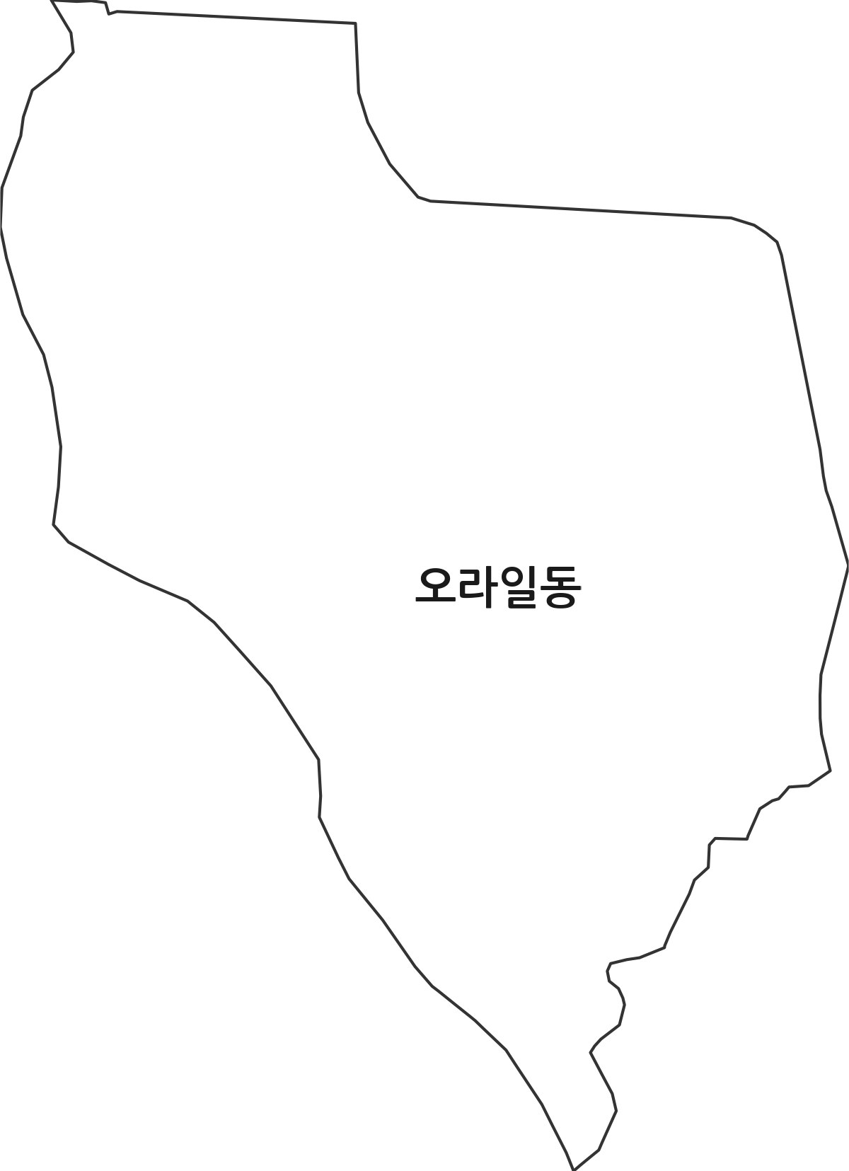 제주특별자치도 제주시 오라일동 법정동 행정구역 경계 지도