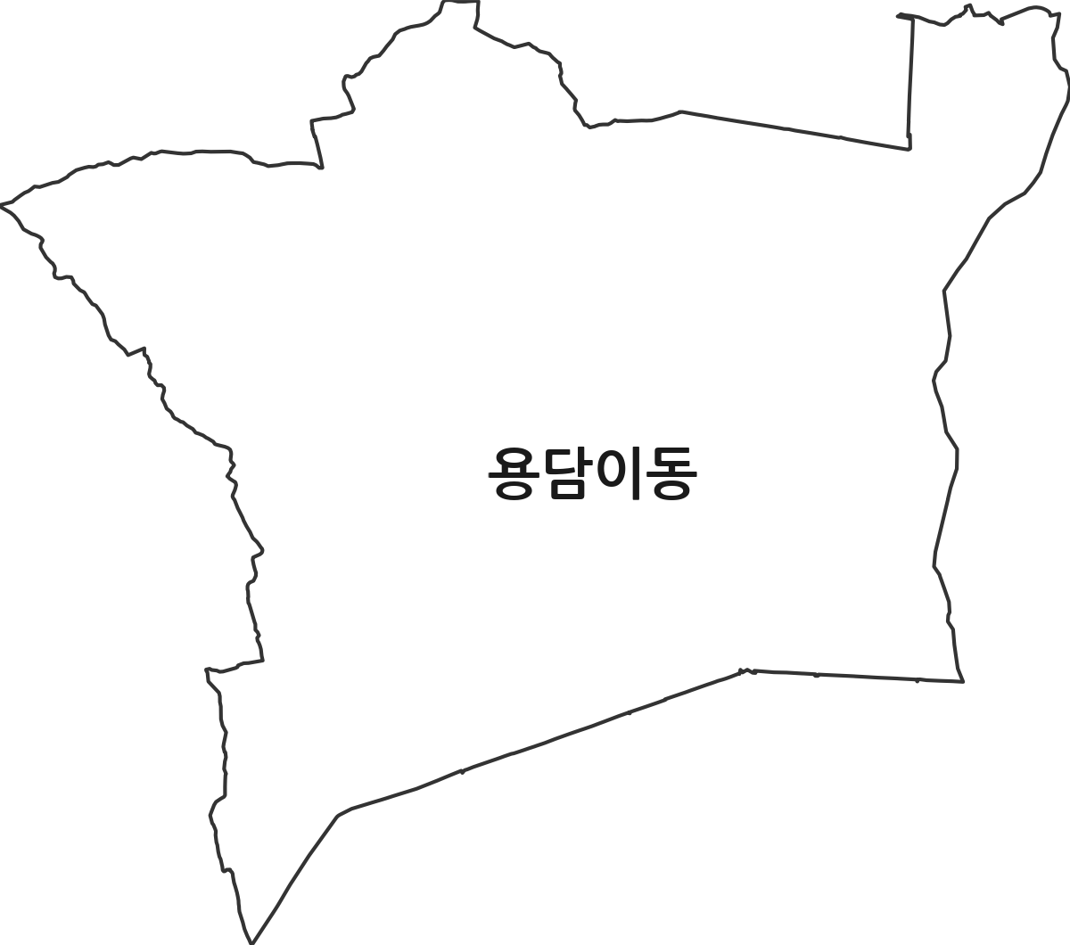 제주특별자치도 제주시 용담이동 법정동 행정구역 경계 지도