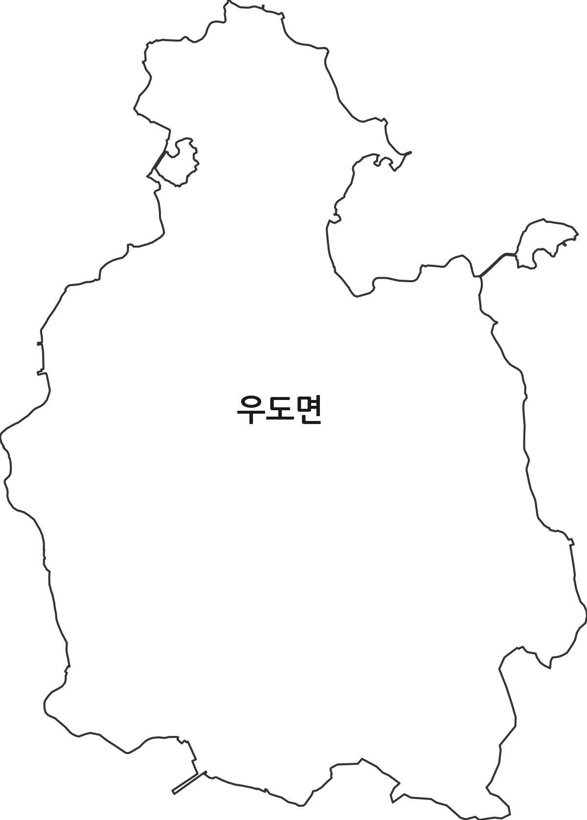 제주특별자치도 제주시 우도면 법정동 행정구역 경계 지도