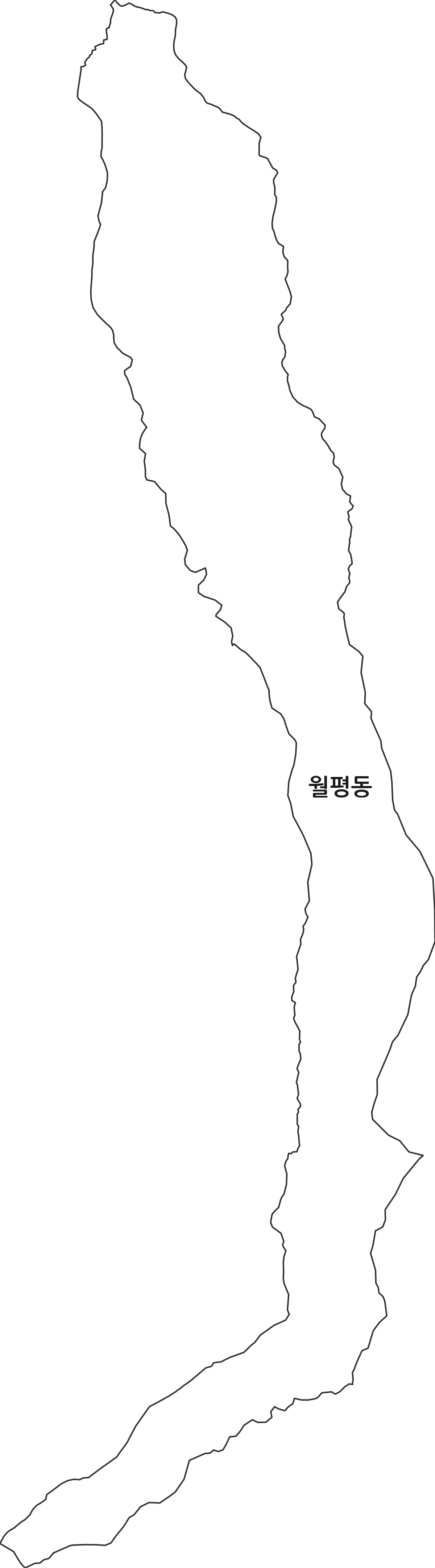 제주특별자치도 제주시 월평동 법정동 행정구역 경계 지도