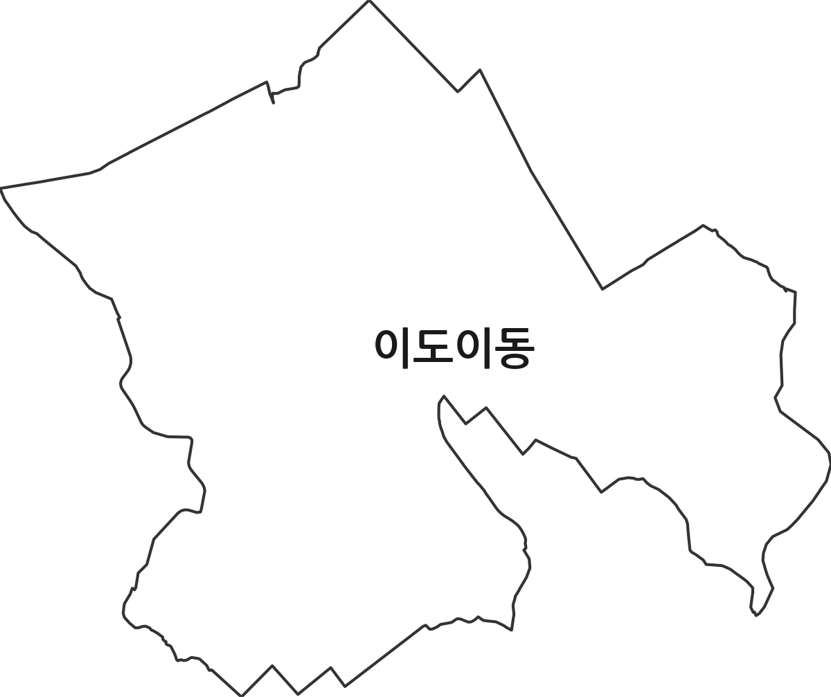 제주특별자치도 제주시 이도이동 법정동 행정구역 경계 지도