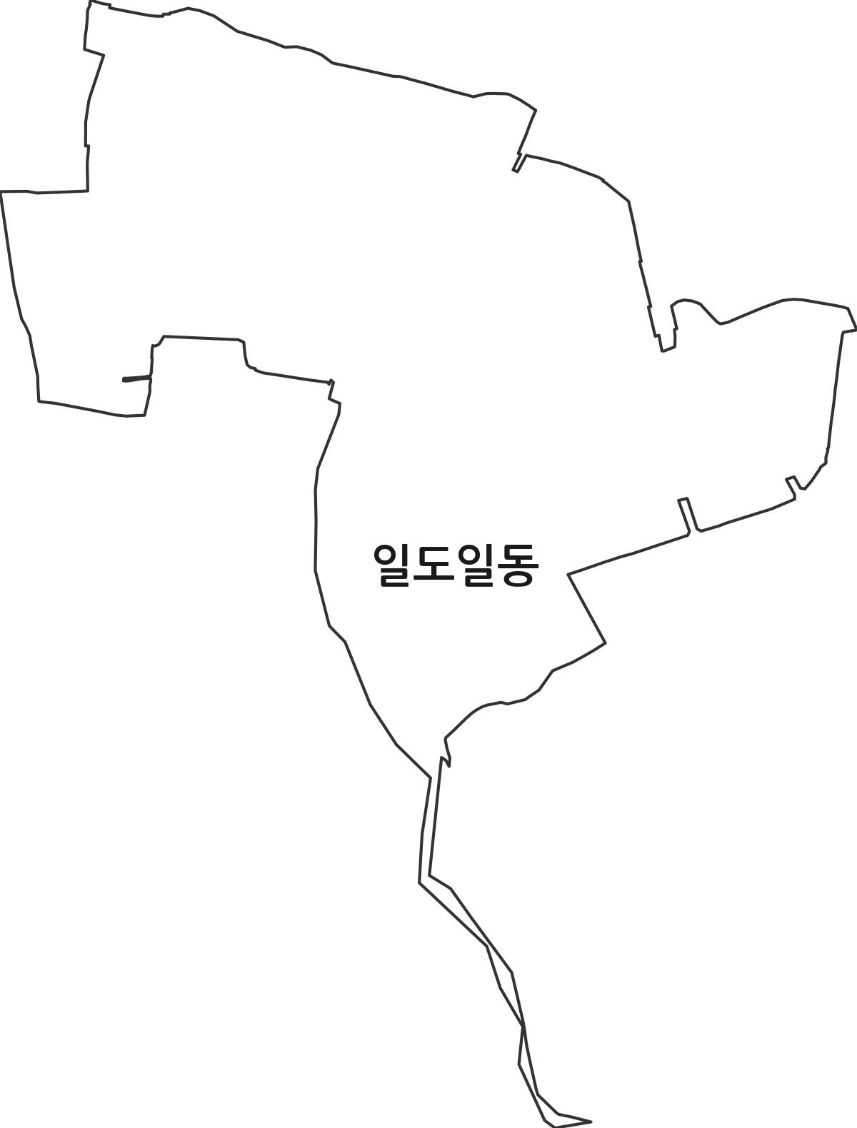 제주특별자치도 제주시 일도일동 법정동 행정구역 경계 지도