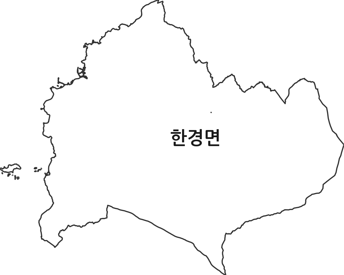 제주특별자치도 제주시 한경면 법정동 행정구역 경계 지도