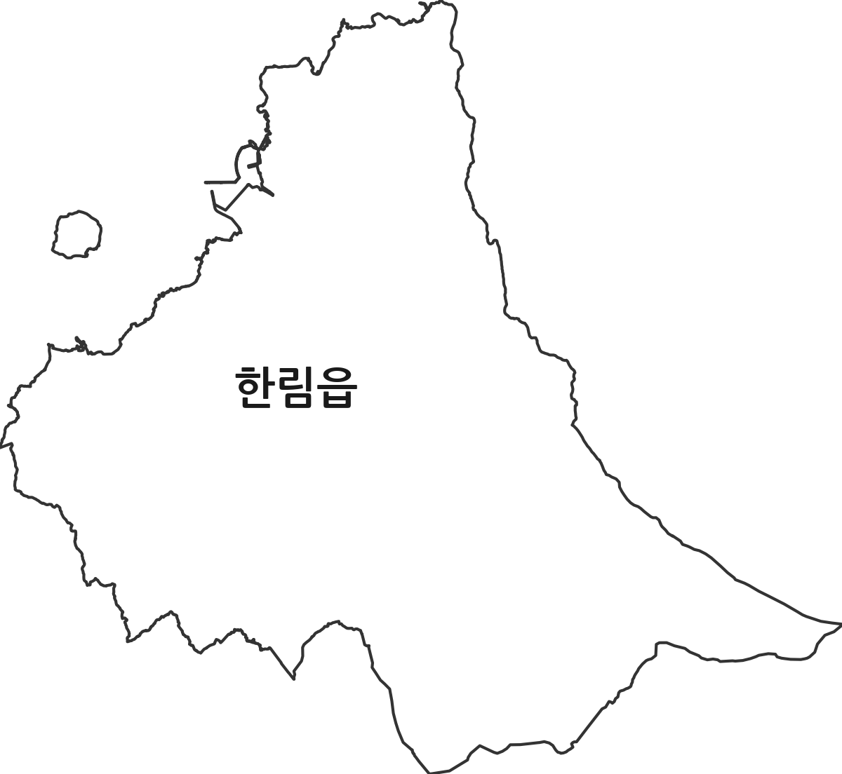 제주특별자치도 제주시 한림읍 법정동 행정구역 경계 지도
