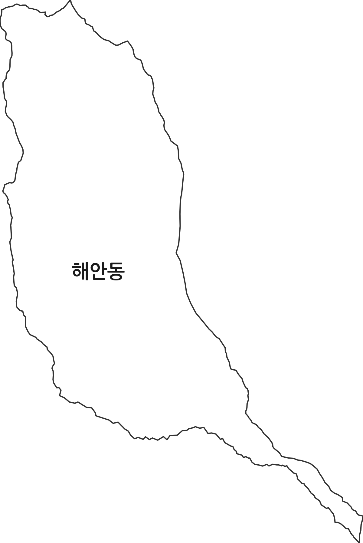 제주특별자치도 제주시 해안동 법정동 행정구역 경계 지도