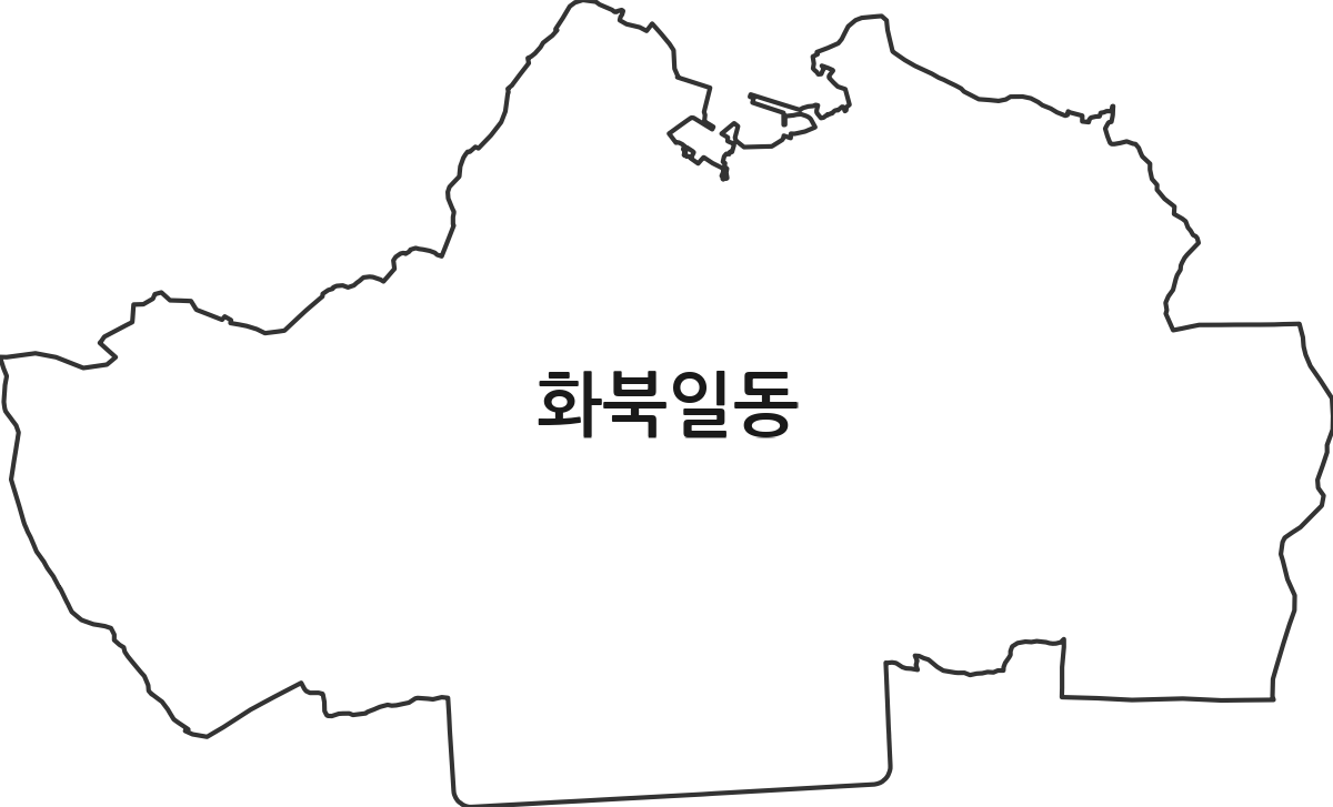 제주특별자치도 제주시 화북일동 법정동 행정구역 경계 지도