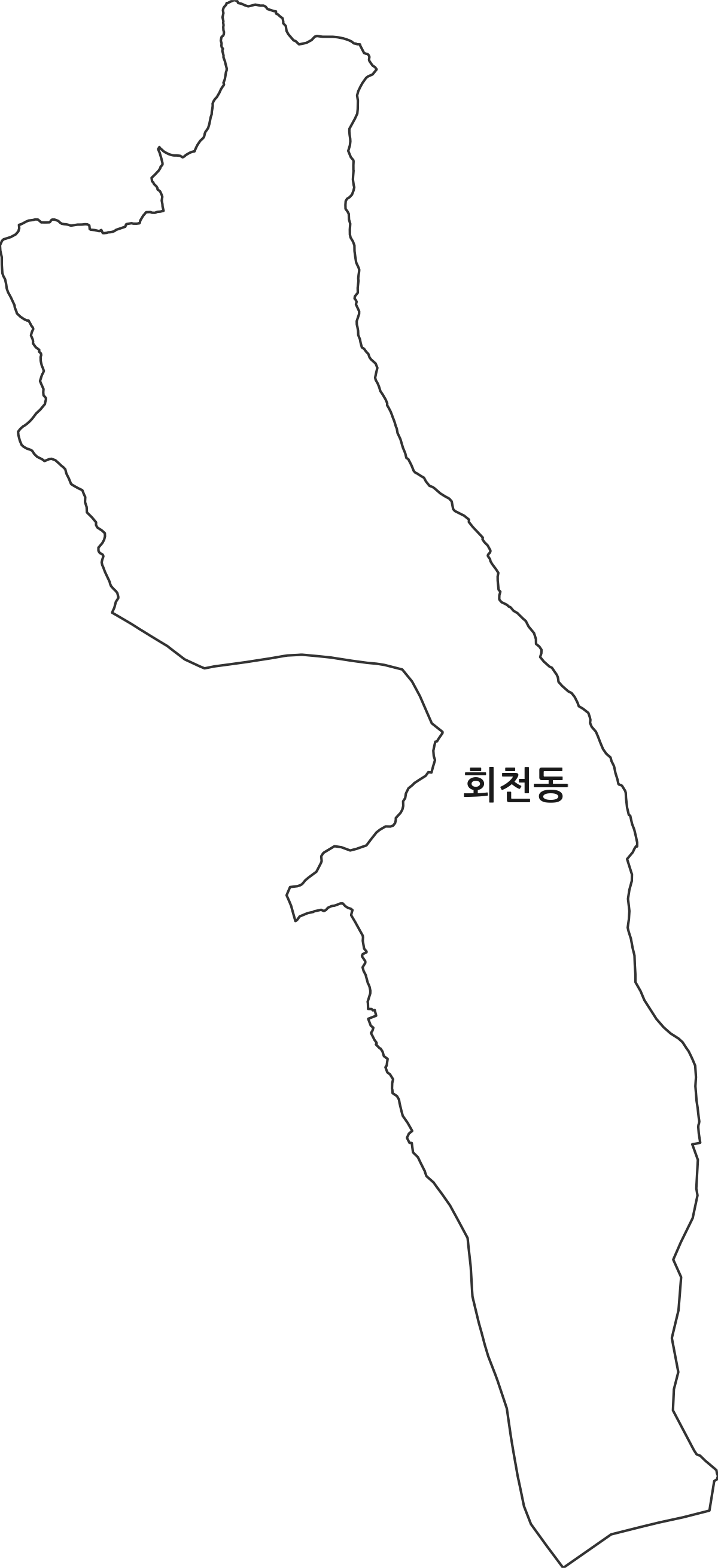 제주특별자치도 제주시 회천동 법정동 행정구역 경계 지도