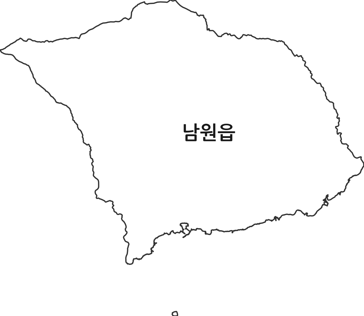 제주특별자치도 서귀포시 남원읍 행정동 행정구역 경계 지도