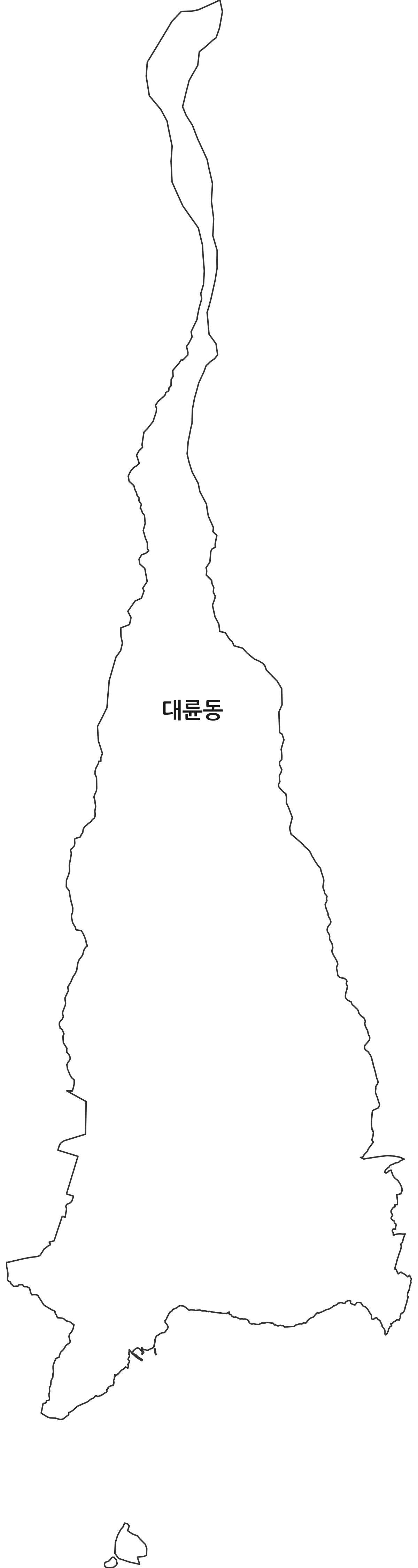 제주특별자치도 서귀포시 대륜동 행정동 행정구역 경계 지도