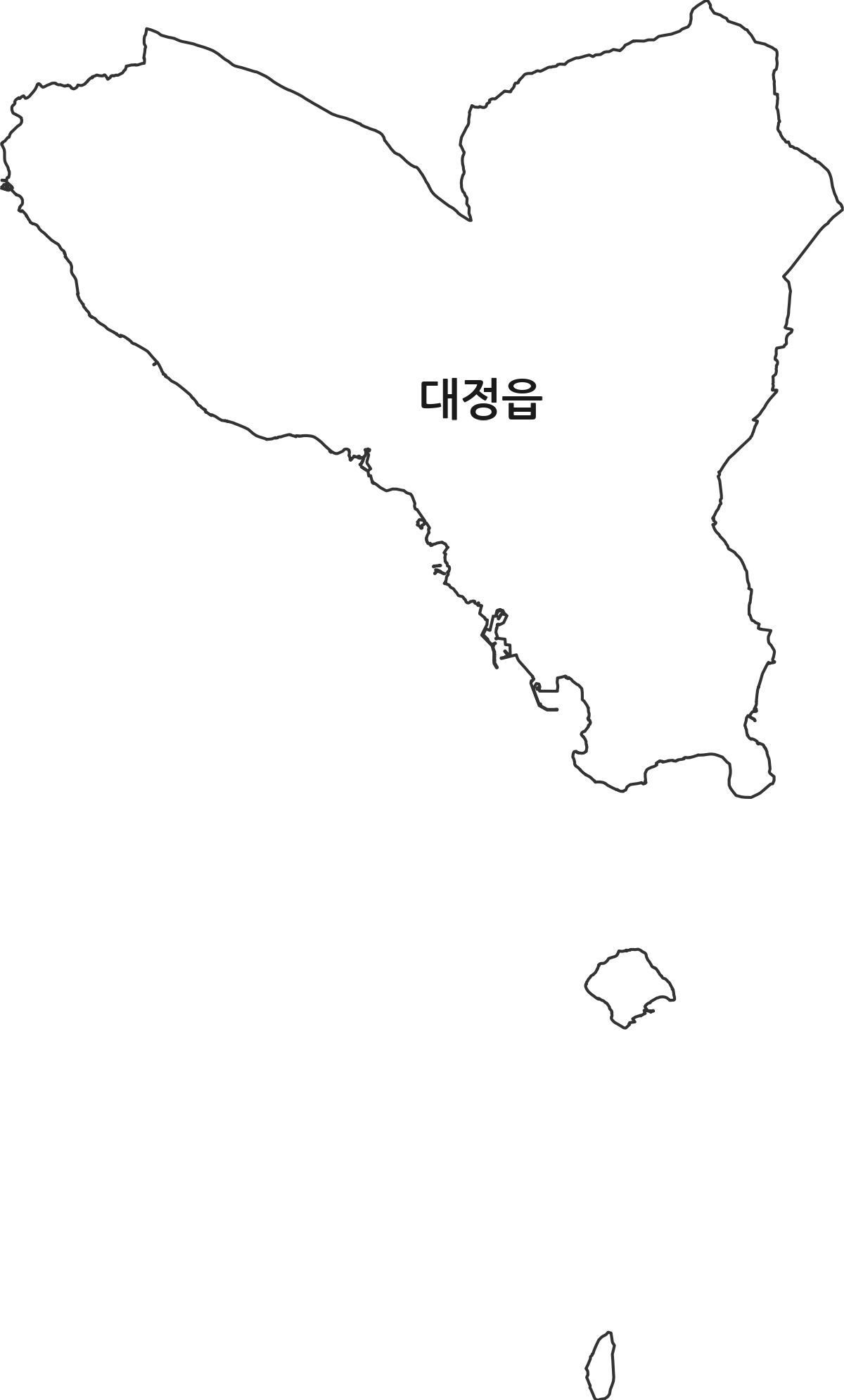 제주특별자치도 서귀포시 대정읍 행정동 행정구역 경계 지도