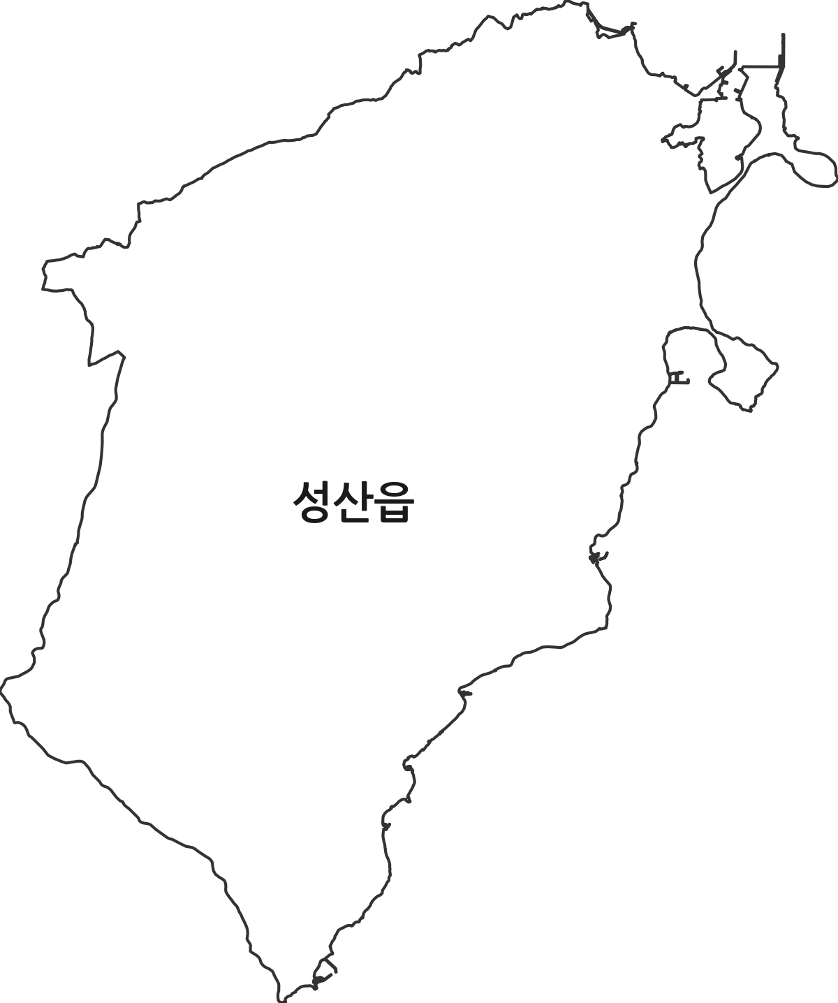 제주특별자치도 서귀포시 성산읍 행정동 행정구역 경계 지도
