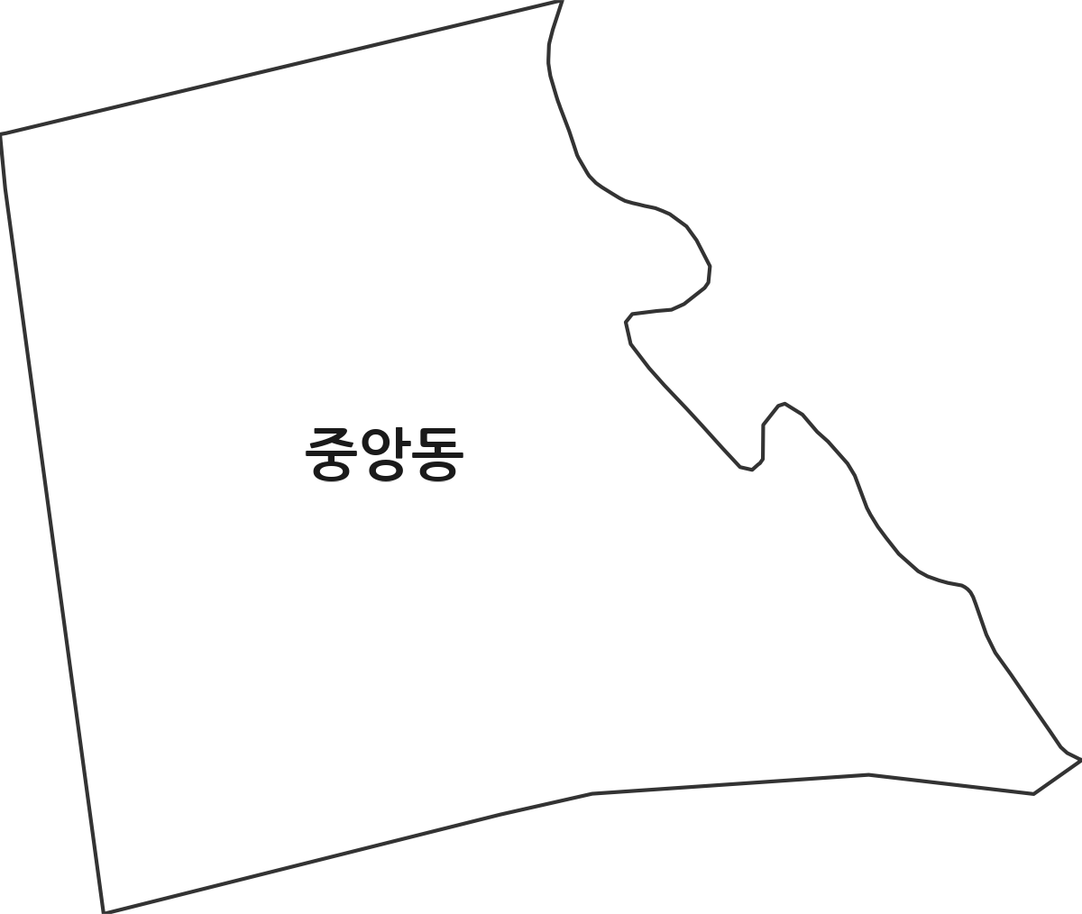 제주특별자치도 서귀포시 중앙동 행정동 행정구역 경계 지도