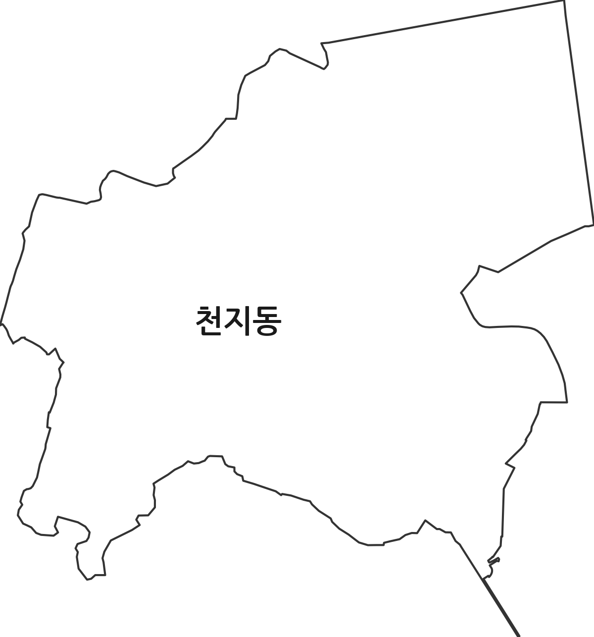 제주특별자치도 서귀포시 천지동 행정동 행정구역 경계 지도
