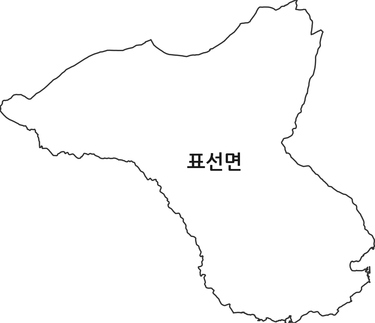제주특별자치도 서귀포시 표선면 행정동 행정구역 경계 지도