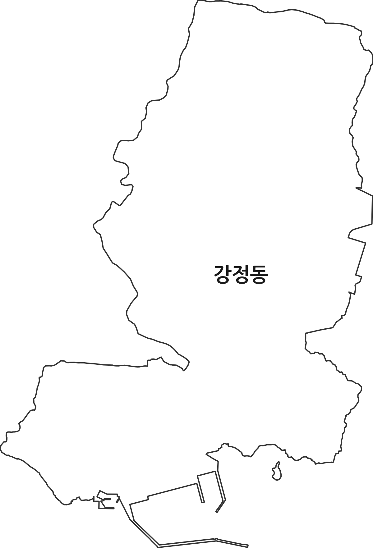 제주특별자치도 서귀포시 강정동 법정동 행정구역 경계 지도