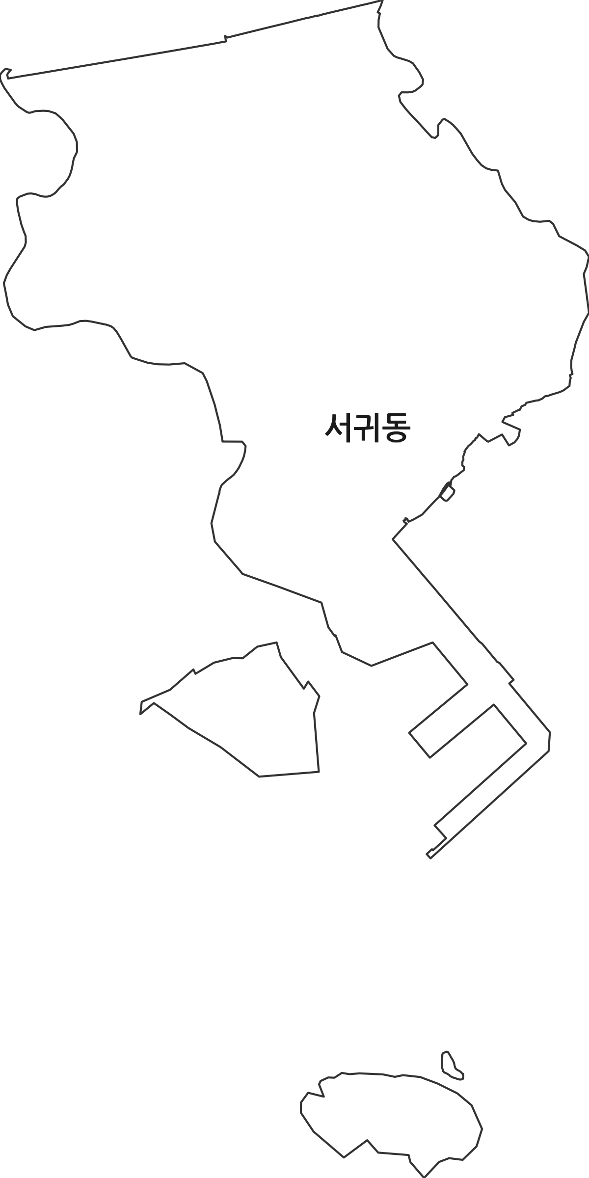 제주특별자치도 서귀포시 서귀동 법정동 행정구역 경계 지도