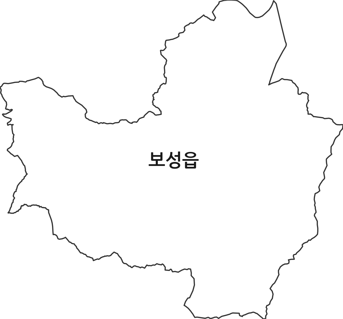 전라남도 보성군 보성읍 행정동 행정구역 경계 지도