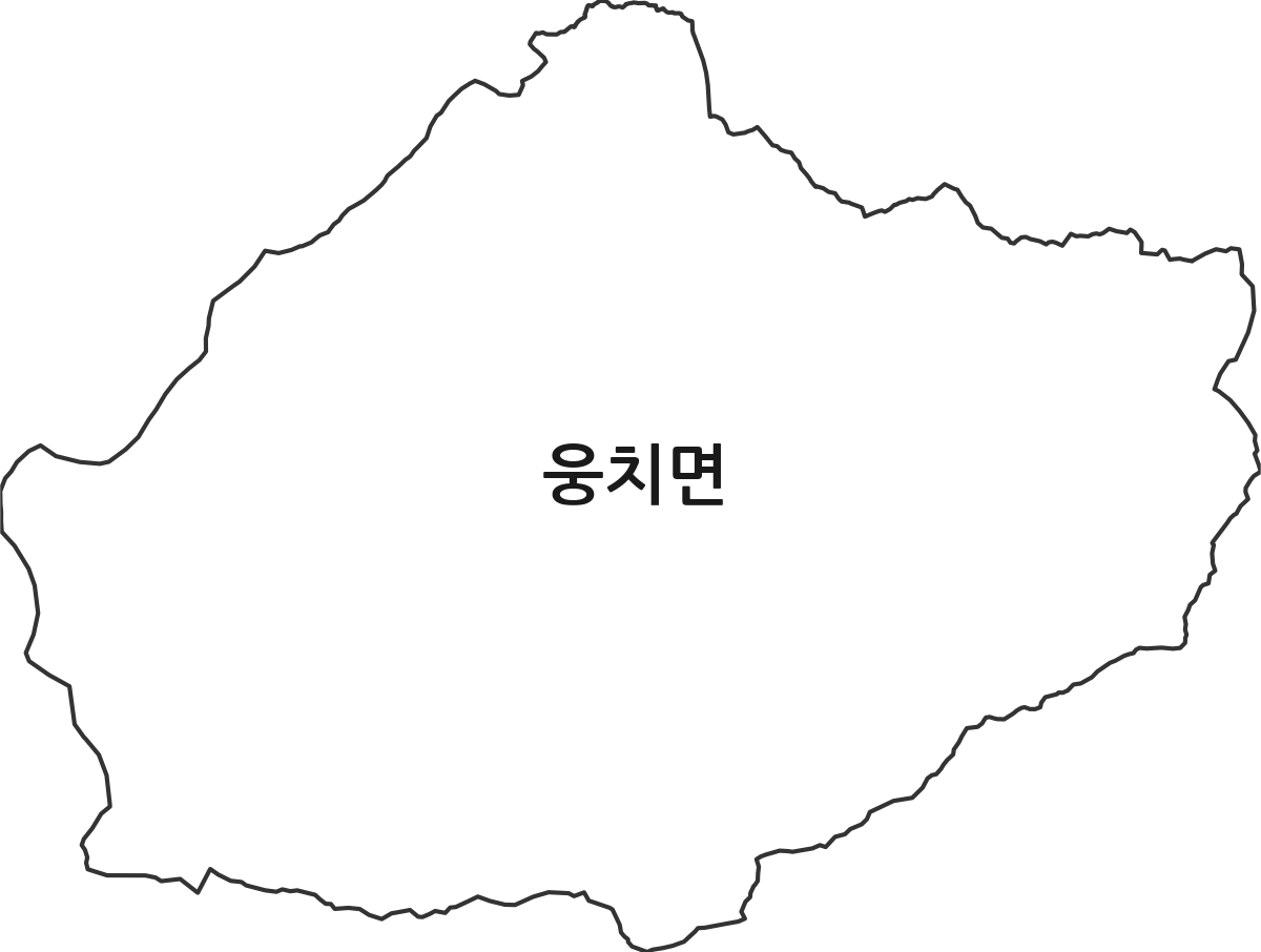 전라남도 보성군 웅치면 행정동 행정구역 경계 지도