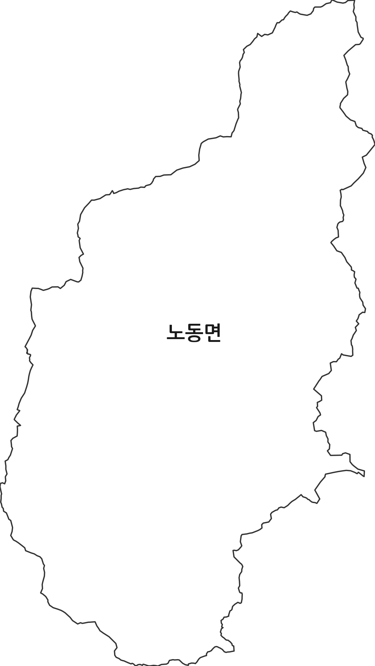 전라남도 보성군 노동면 법정동 행정구역 경계 지도