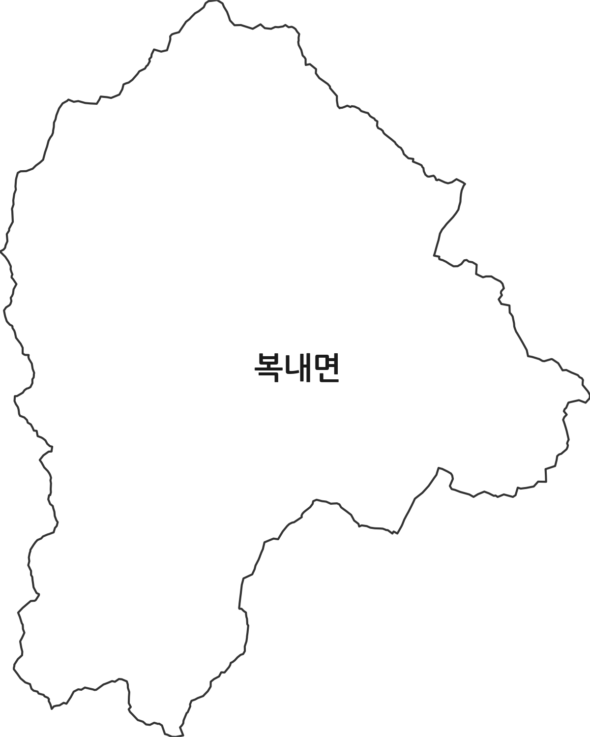전라남도 보성군 복내면 법정동 행정구역 경계 지도