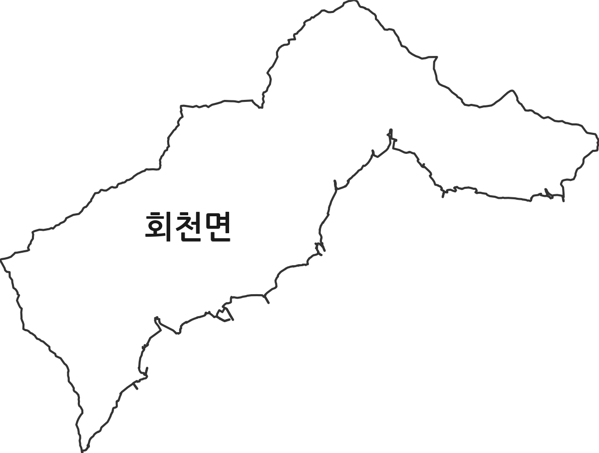 전라남도 보성군 회천면 법정동 행정구역 경계 지도