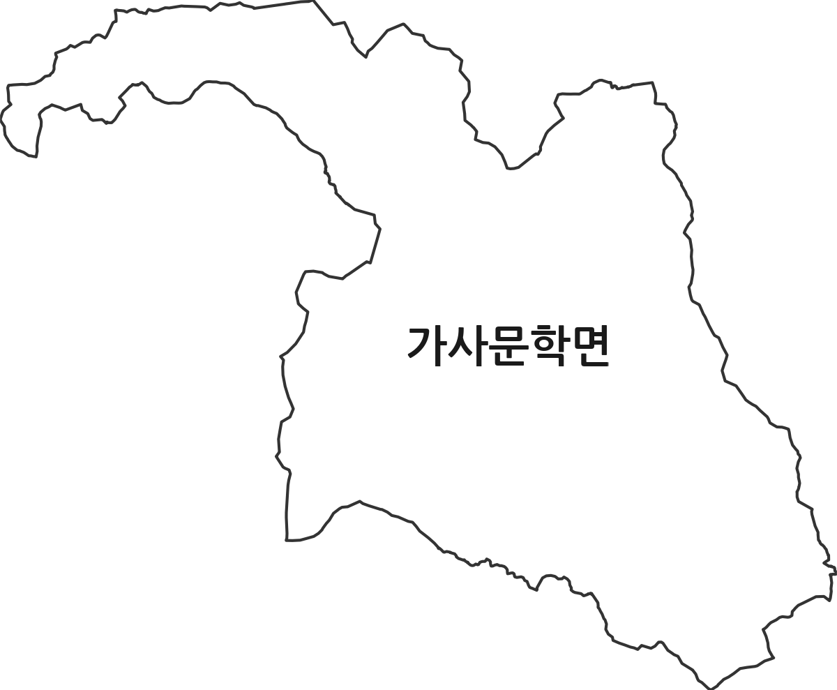 전라남도 담양군 가사문학면 행정동 행정구역 경계 지도