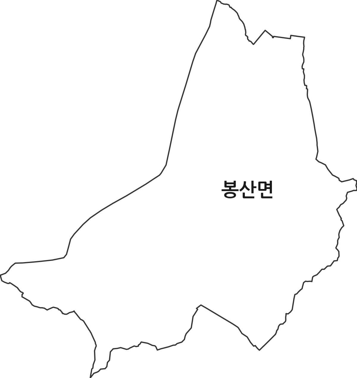 전라남도 담양군 봉산면 행정동 행정구역 경계 지도