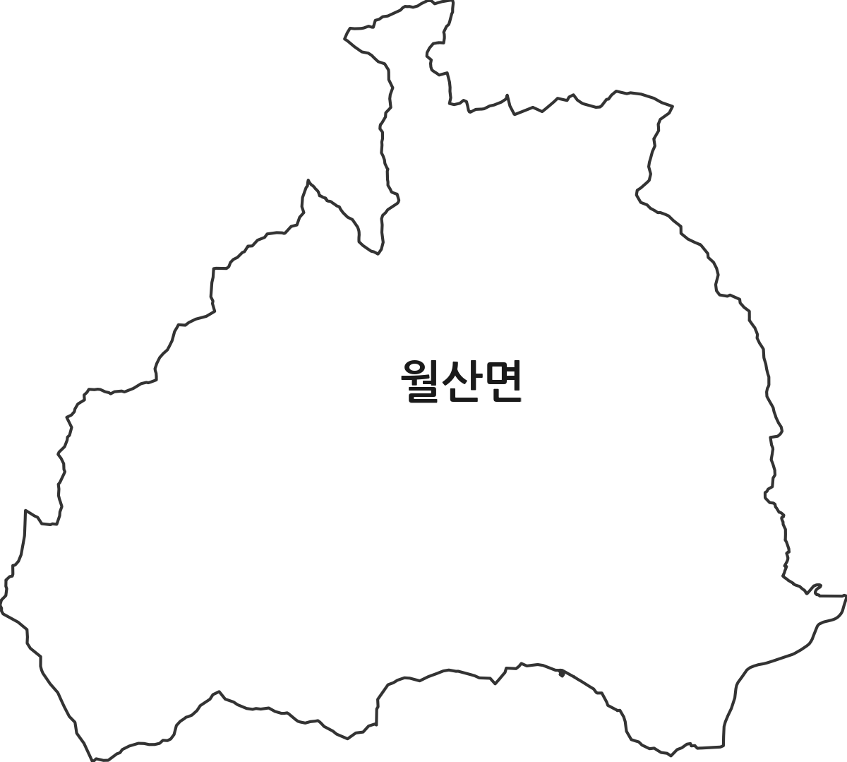 전라남도 담양군 월산면 행정동 행정구역 경계 지도