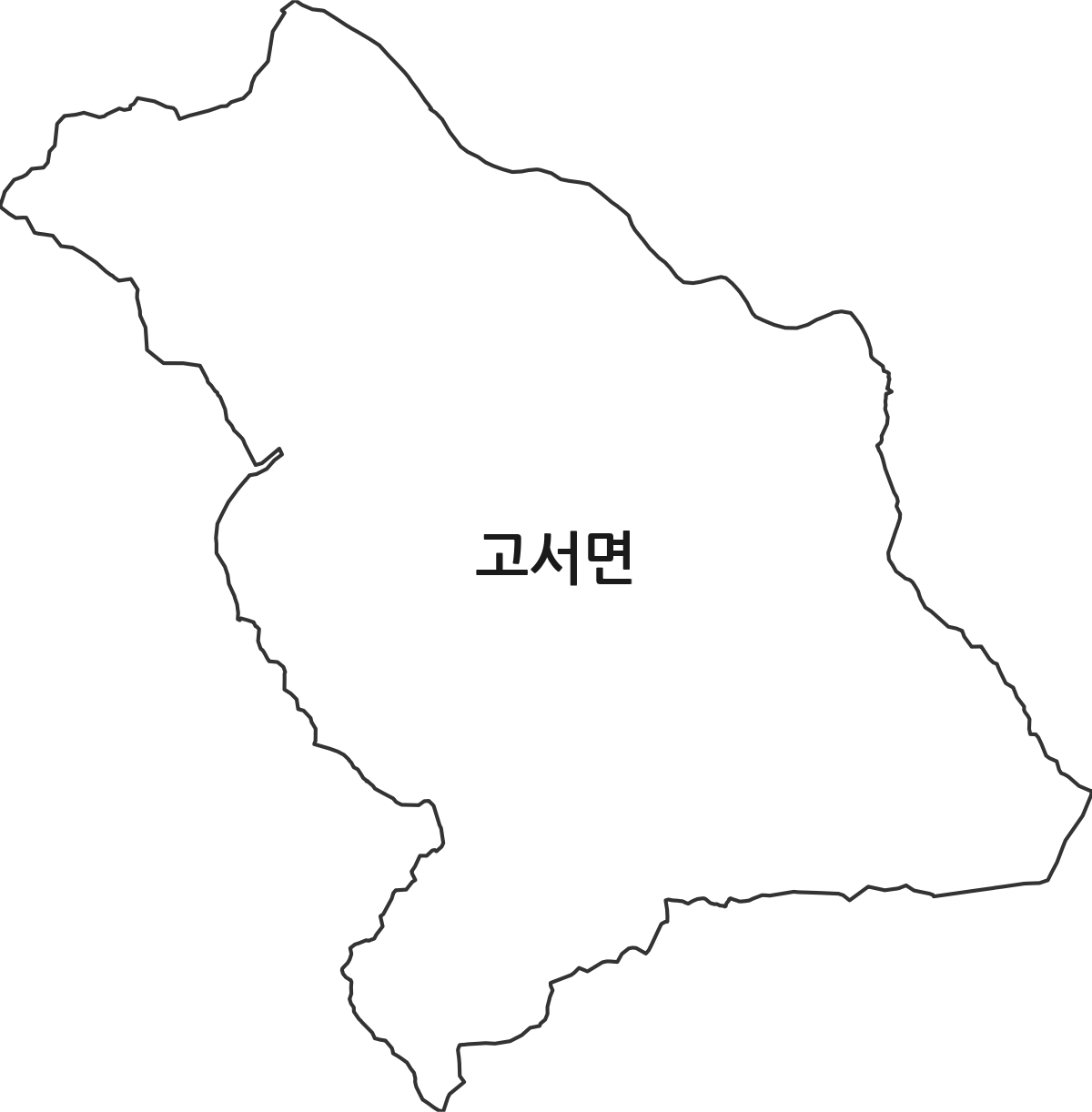 전라남도 담양군 고서면 법정동 행정구역 경계 지도