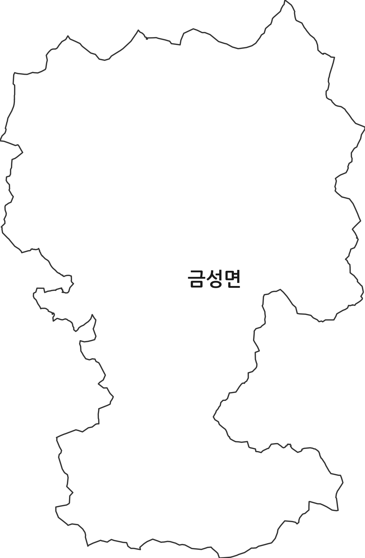 전라남도 담양군 금성면 법정동 행정구역 경계 지도