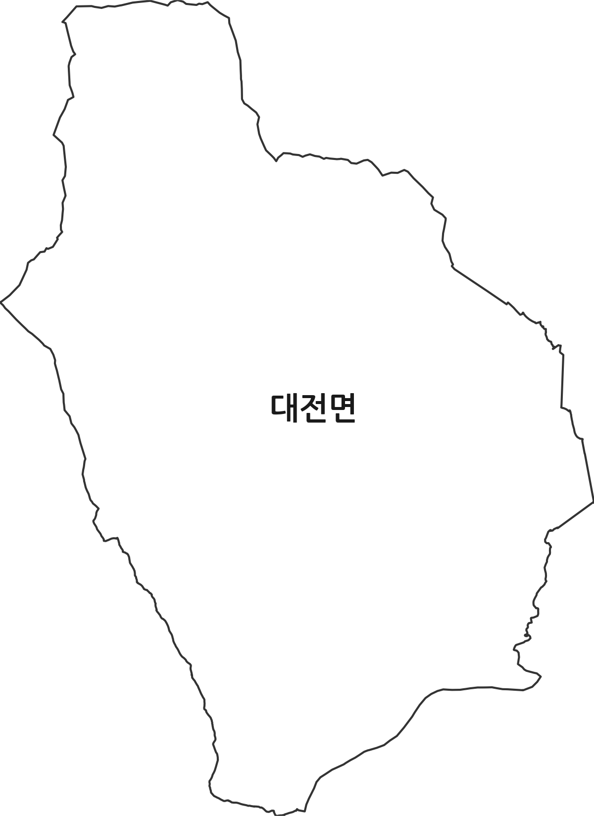 전라남도 담양군 대전면 법정동 행정구역 경계 지도