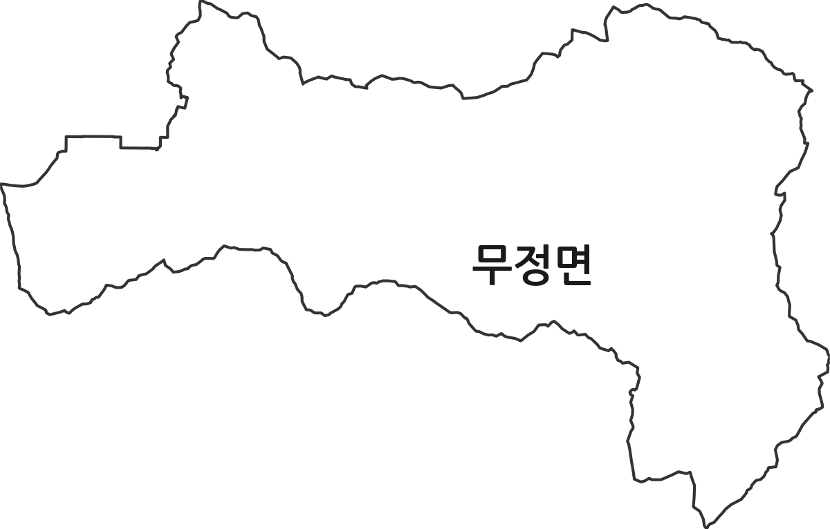 전라남도 담양군 무정면 법정동 행정구역 경계 지도