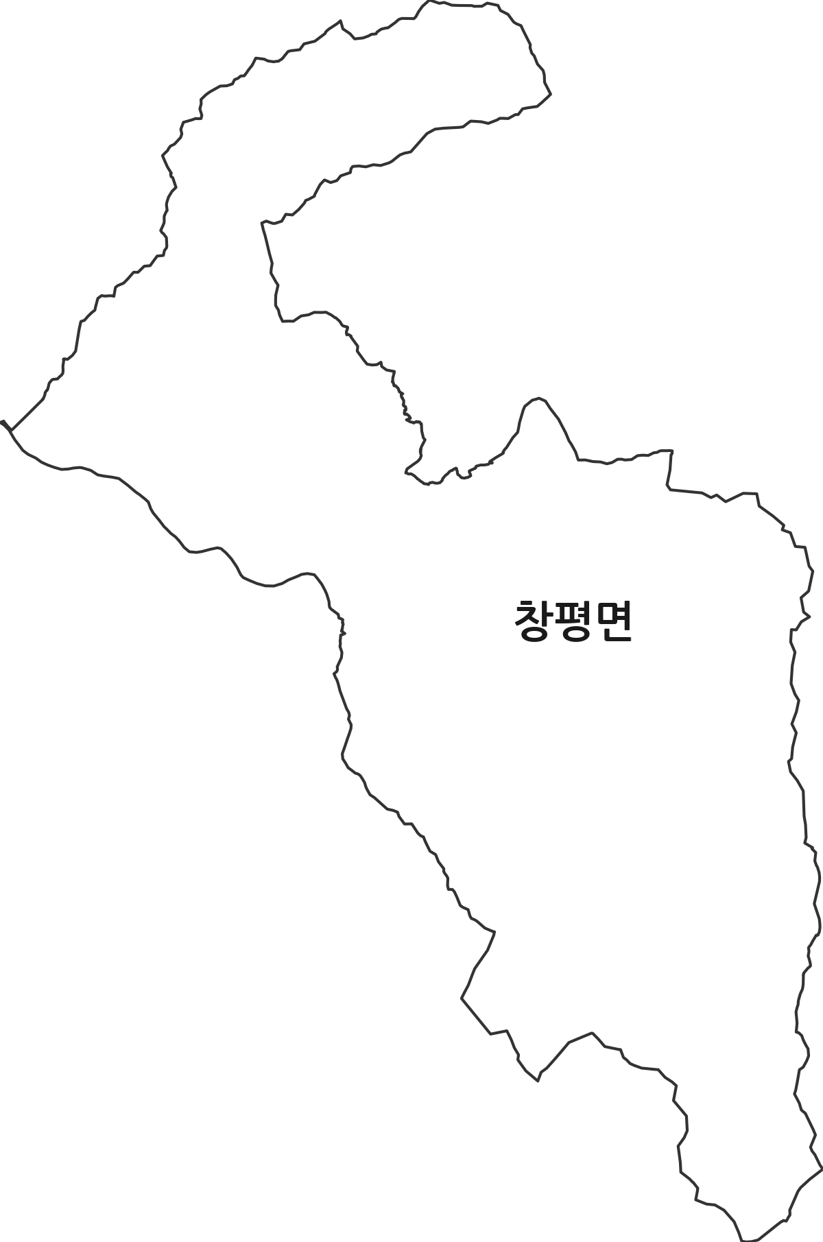 전라남도 담양군 창평면 법정동 행정구역 경계 지도