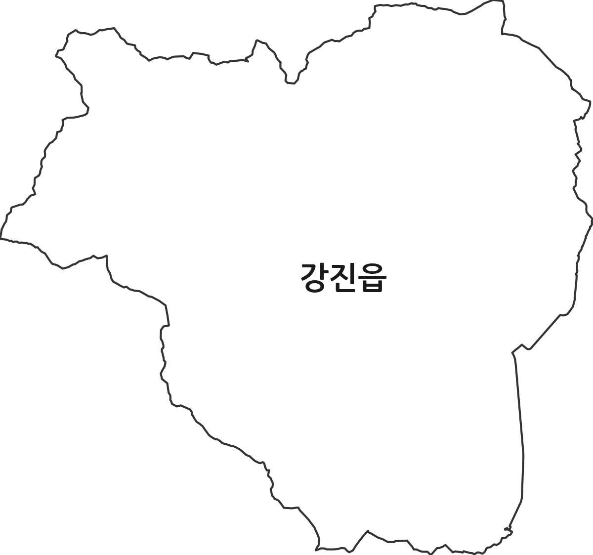 전라남도 강진군 강진읍 행정동 행정구역 경계 지도