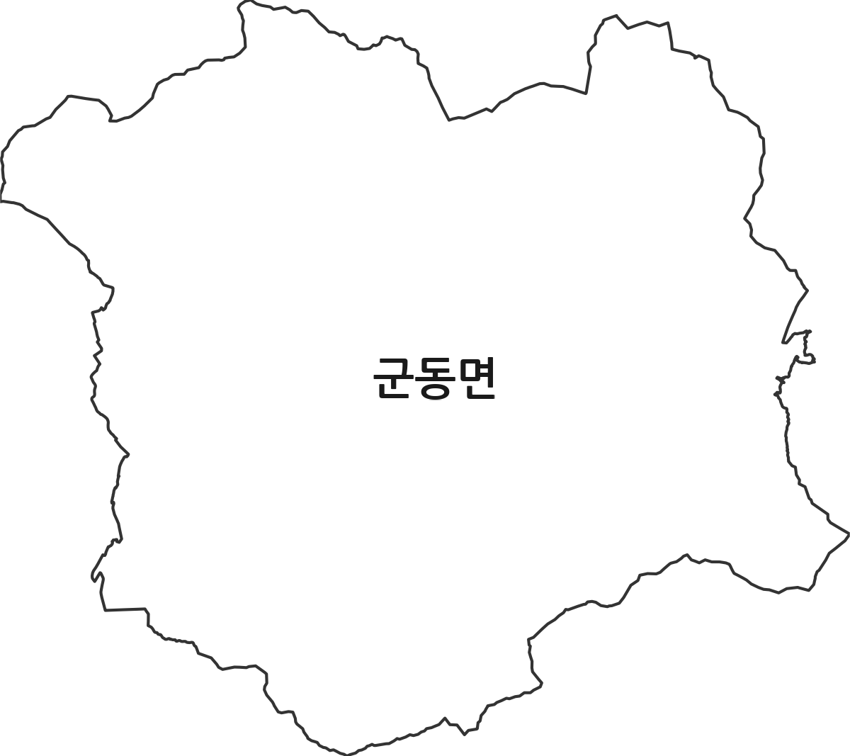 전라남도 강진군 군동면 행정동 행정구역 경계 지도