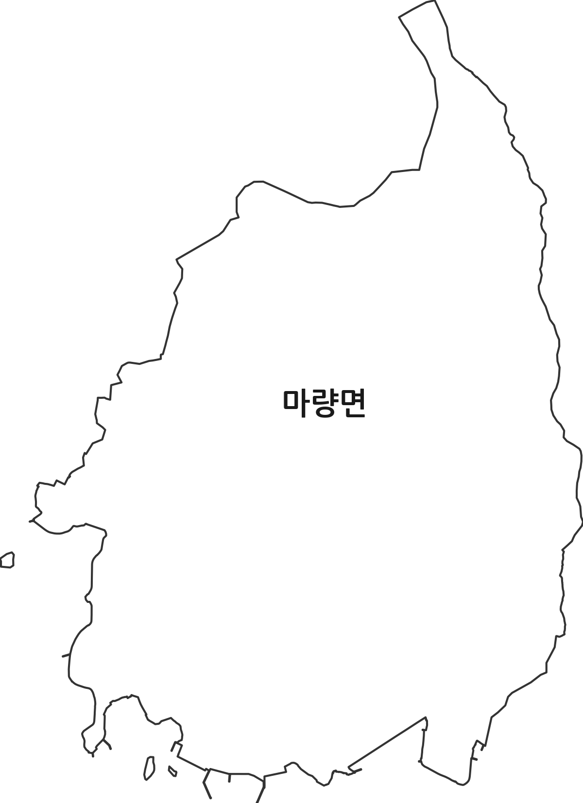 전라남도 강진군 마량면 행정동 행정구역 경계 지도