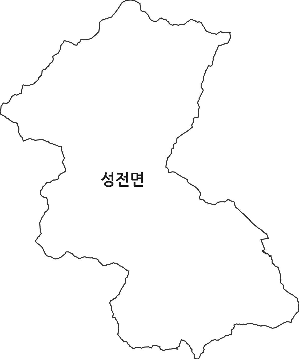 전라남도 강진군 성전면 행정동 행정구역 경계 지도