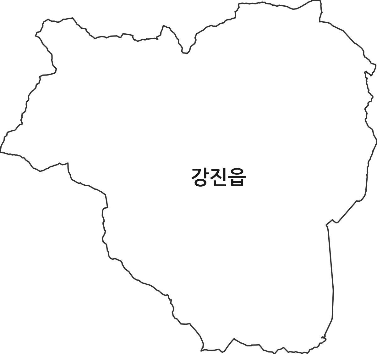 전라남도 강진군 강진읍 법정동 행정구역 경계 지도