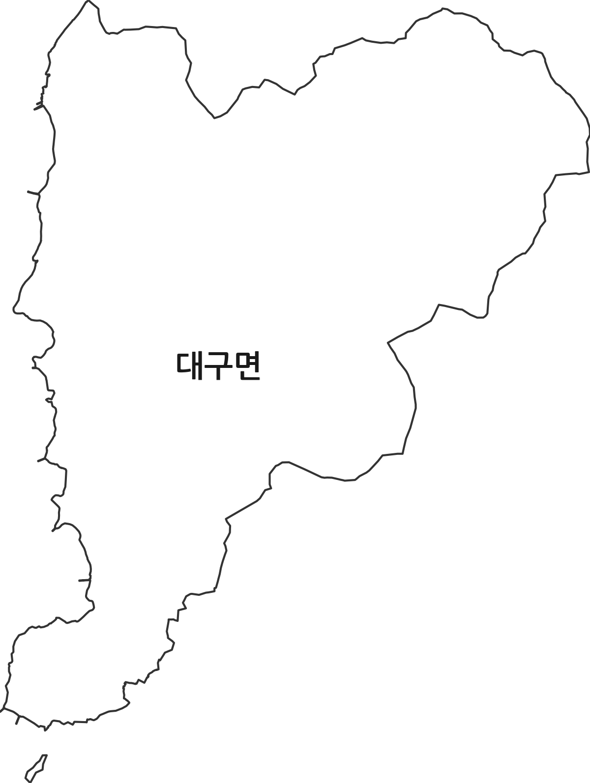 전라남도 강진군 대구면 법정동 행정구역 경계 지도